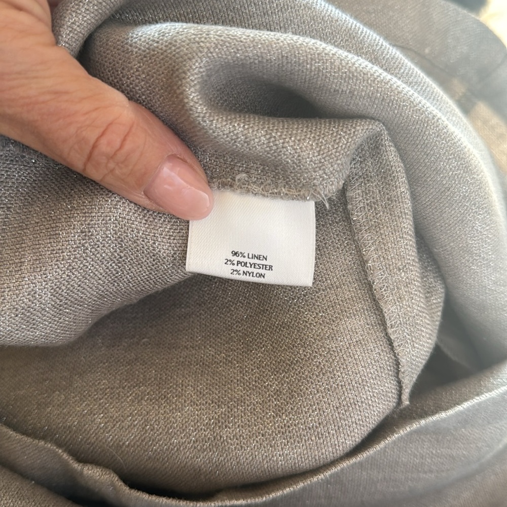 Eileen Fisher sparkly silver grey linen dress S - Picture 14 of 14